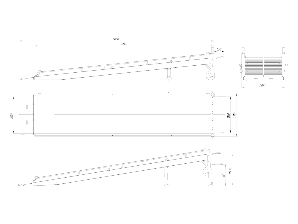 Мобильная рампа укороченная